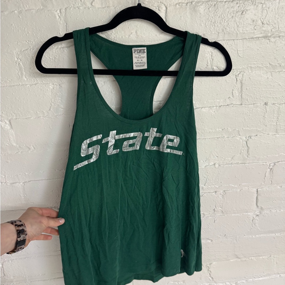 PINK Victoria's Secret Green Tank Top